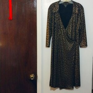CLARA S WARP DRESS,LEOPARD PRINT SIZE XL